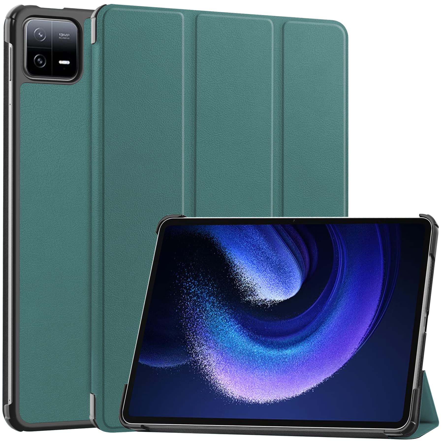 Huos Xiaomi(シャオミ) Xiaomi Pad 6 11インチ カバー ケース タンドケース 三つ折り マグネット開閉式 スタンド機能 折り畳み 薄型 衝撃吸収 超軽量 タブレット用