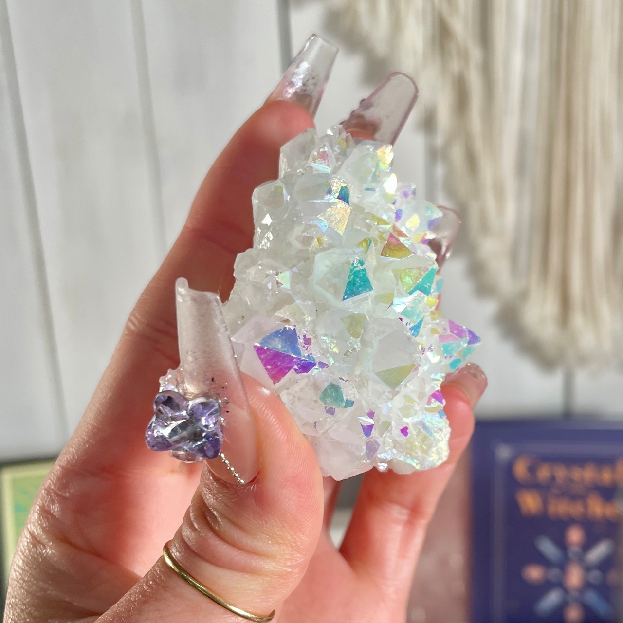 夢可愛いユニコーンカラーが楽しめる ミニオーラクリスタル/水晶 