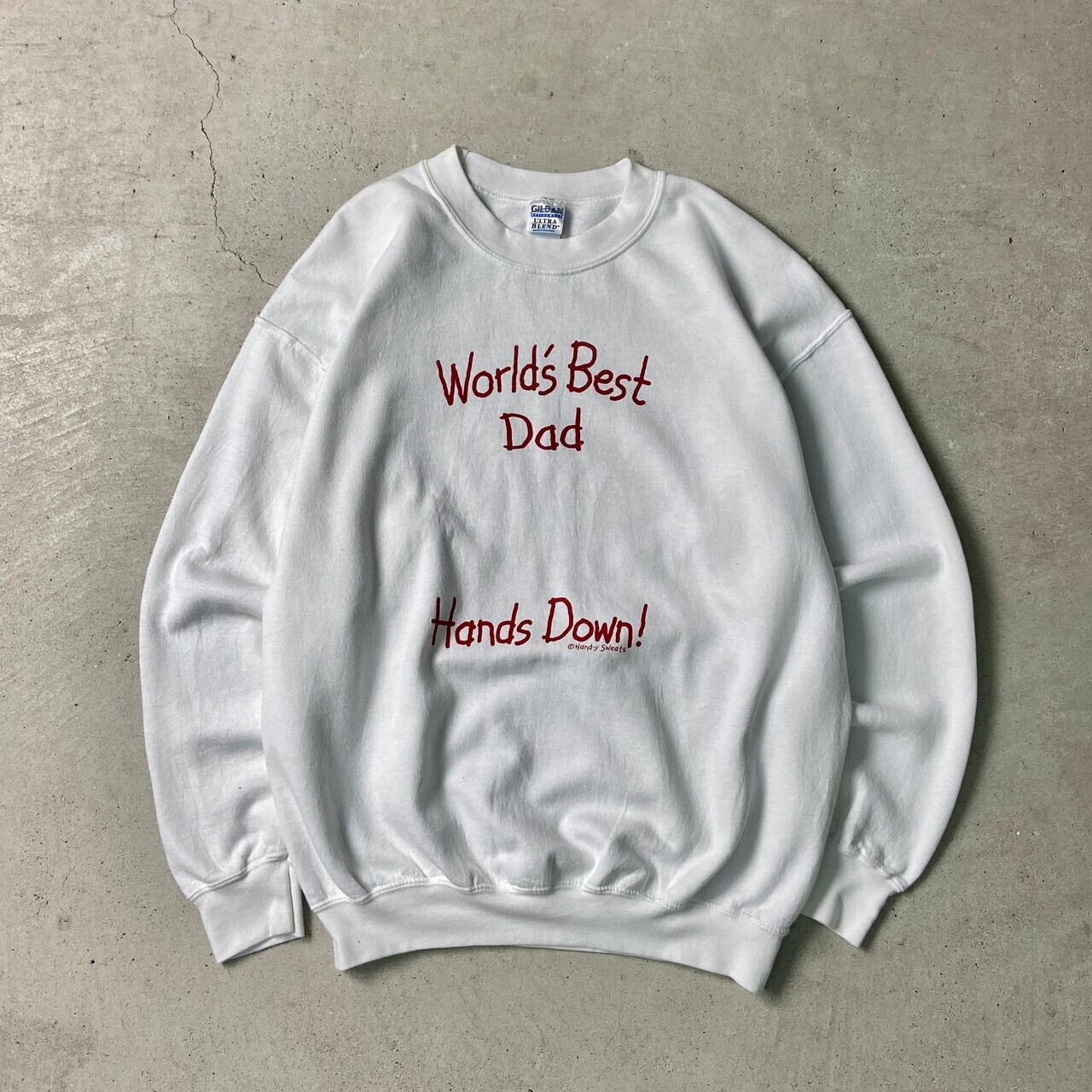 00年代 World's Best Dad メッセージプリントスウェットシャツ メンズL