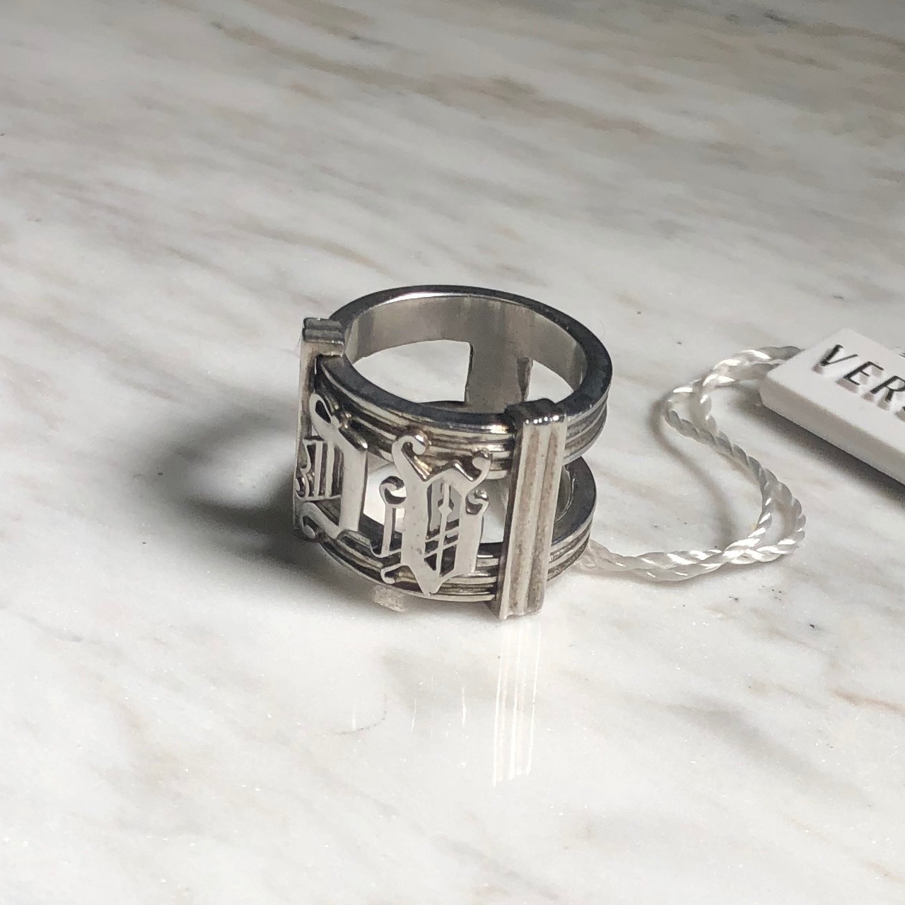 VERSACE silver logo ring (1) | NOIR ONLINE