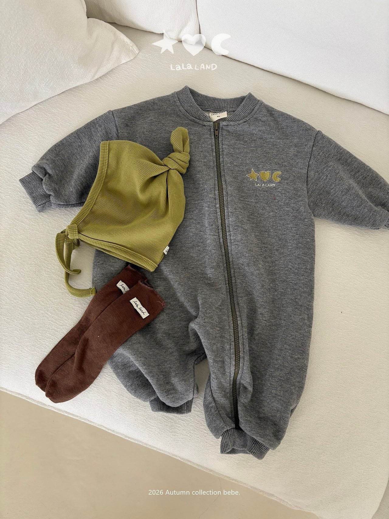 【予約商品】bebe terry zip-up suit
