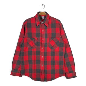 70s ビッグマック ポルトガル製 ヴィンテージ ネルシャツ バッファローチェック ヘビーフランネル 赤黒チェック BIG MAC サイズM 古着 CA1533