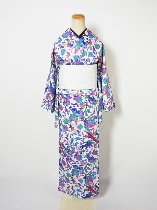 【受注商品】Rumi Rockキモノ「カメレオンの寄り道」ホワイト　[ A1720]
