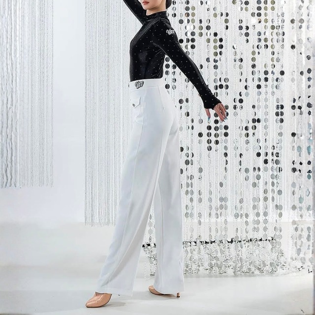 ラインストーン ハイネック ベルベット レオタードトップス 1col　D00611