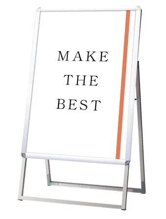 ポスターグリップスタンド看板 屋外用 A1片面シルバー (防水パック付)