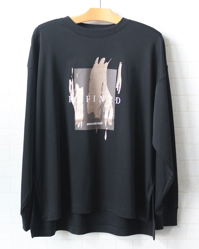 【hunch】コンパクトスムース箔プリント ロングTシャツ　(260907)