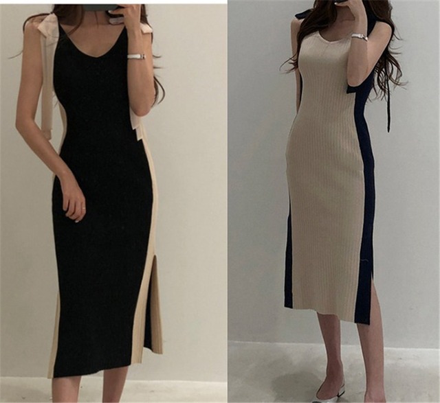 レビュー好評 かわいすぎると話題!! ニットワンピース 羽織り ノースリーブ カットソー