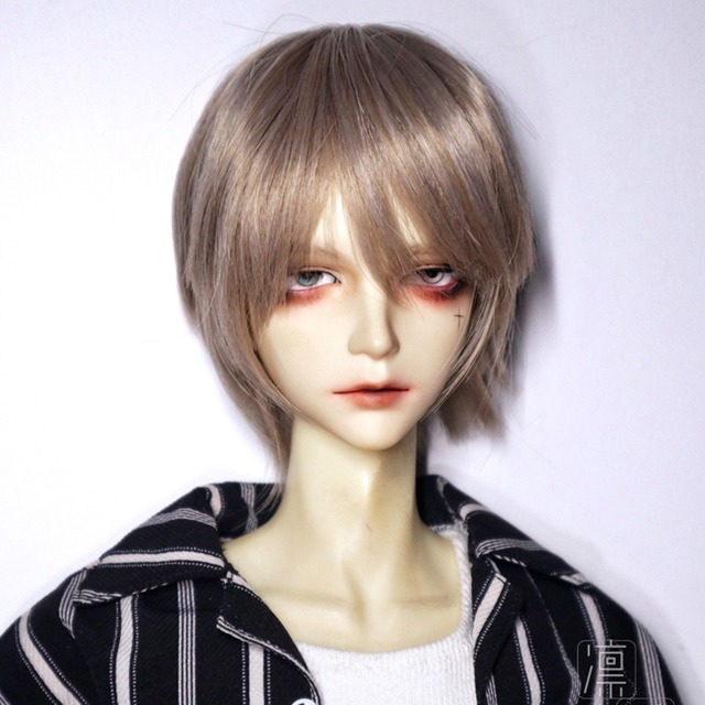 BJDドール用ウイッグ Wig ⭐️ショート short ストレート  ライトブラウン MS-doll  小顔SDサイズ人形用