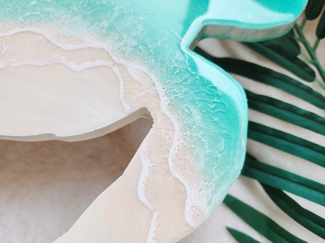 423.オーシャンレジンアート ホヌ型正面パネル小