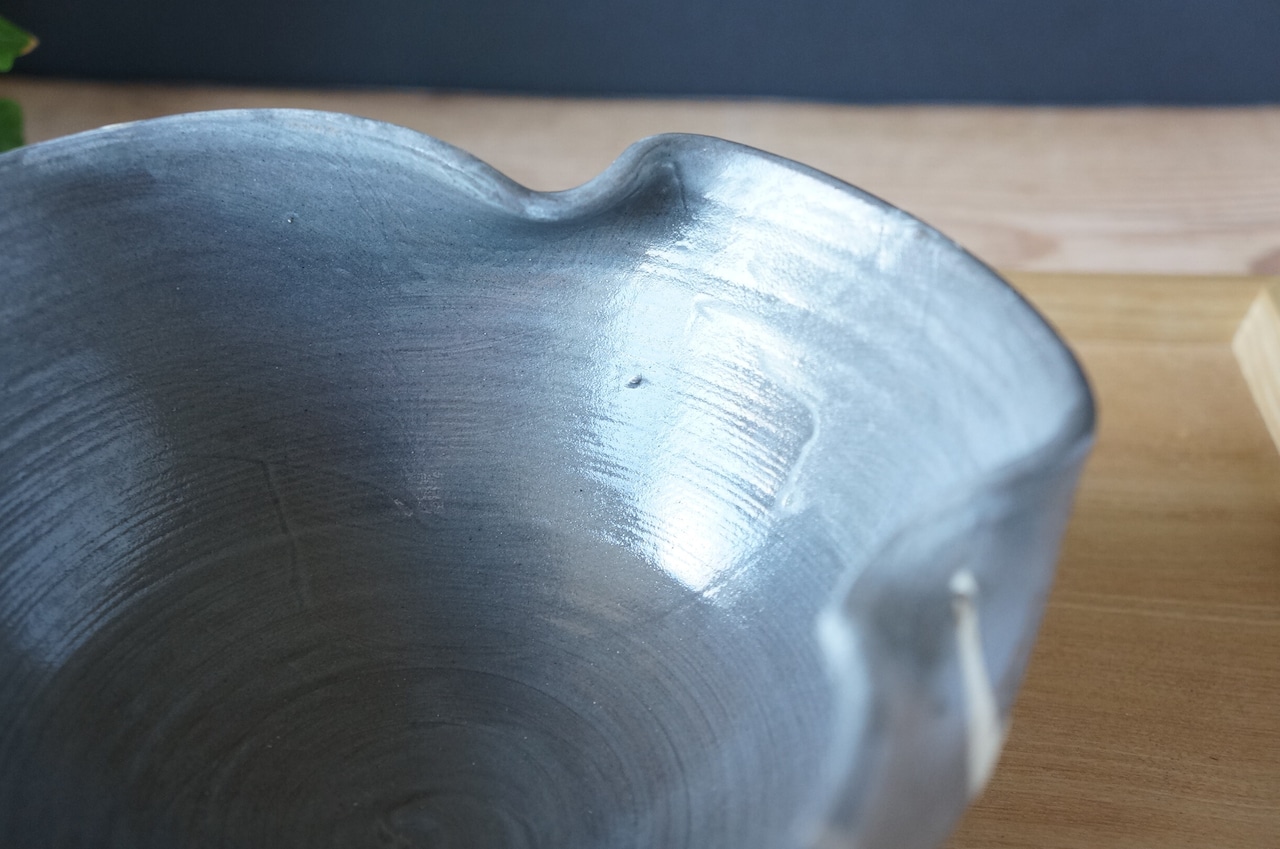 小石原焼 マルワ窯 麺鉢 グレー ① 【3-308】