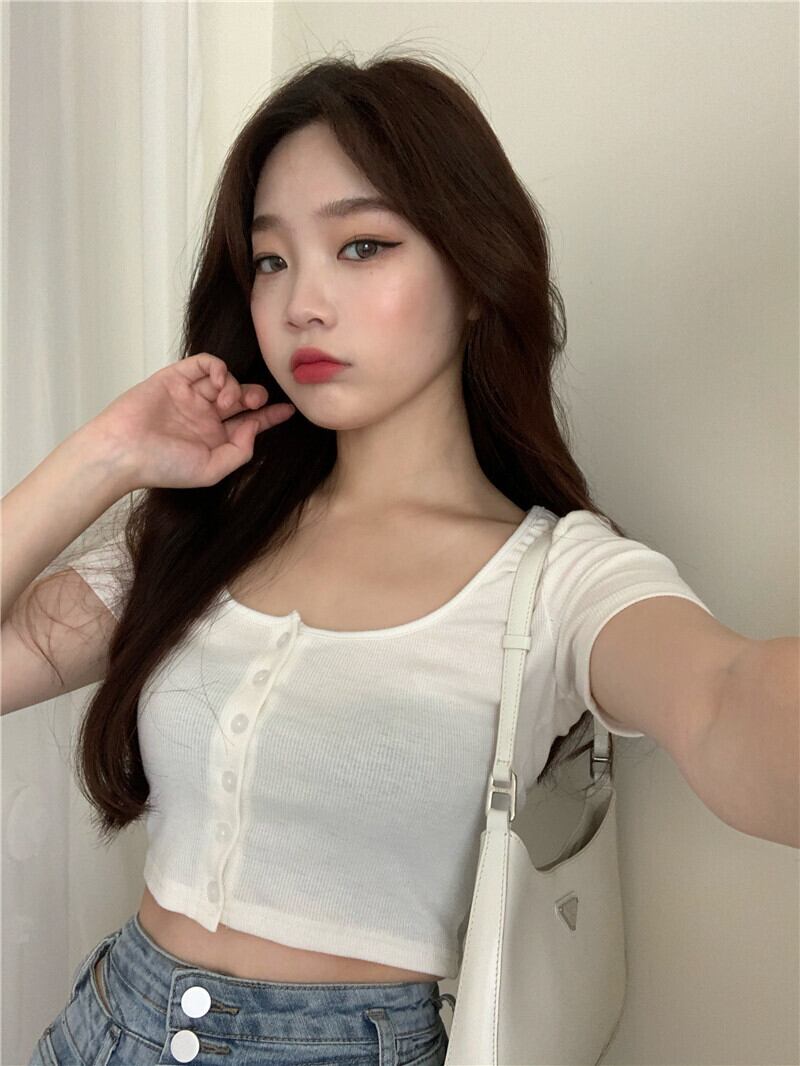 Tシャツ サマーホワイトショートトップス ストリート 夏物 ヨーロピアン ブラックストロベリース70098423988