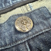 【CHROME HEARTS】クロムハーツ "フレアニー クロスボールボタン" 90's-00's デニムパンツ