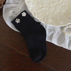 GOODS手縫いシルバー花ソックス