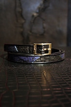 Item No.0057：Rizard Head×Bill Wall Leather SAMURAI Collection Limited Nallow Belt Blue　 ［RONIN］-牢人 【World Ltd 50pcs】