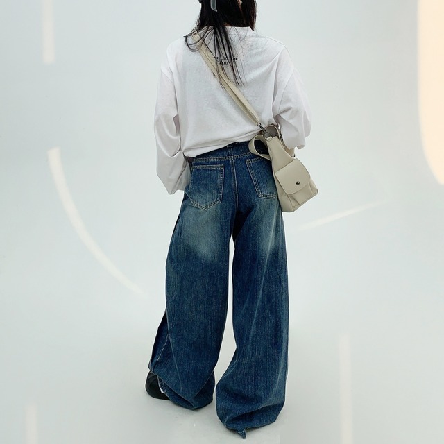 side design full length denim　サイドデザインフルレングスデニム　J0777