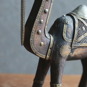 木彫り ラクダ ヴィンテージ置物｜異国情緒漂う真鍮装飾のアンティークオブジェ 1