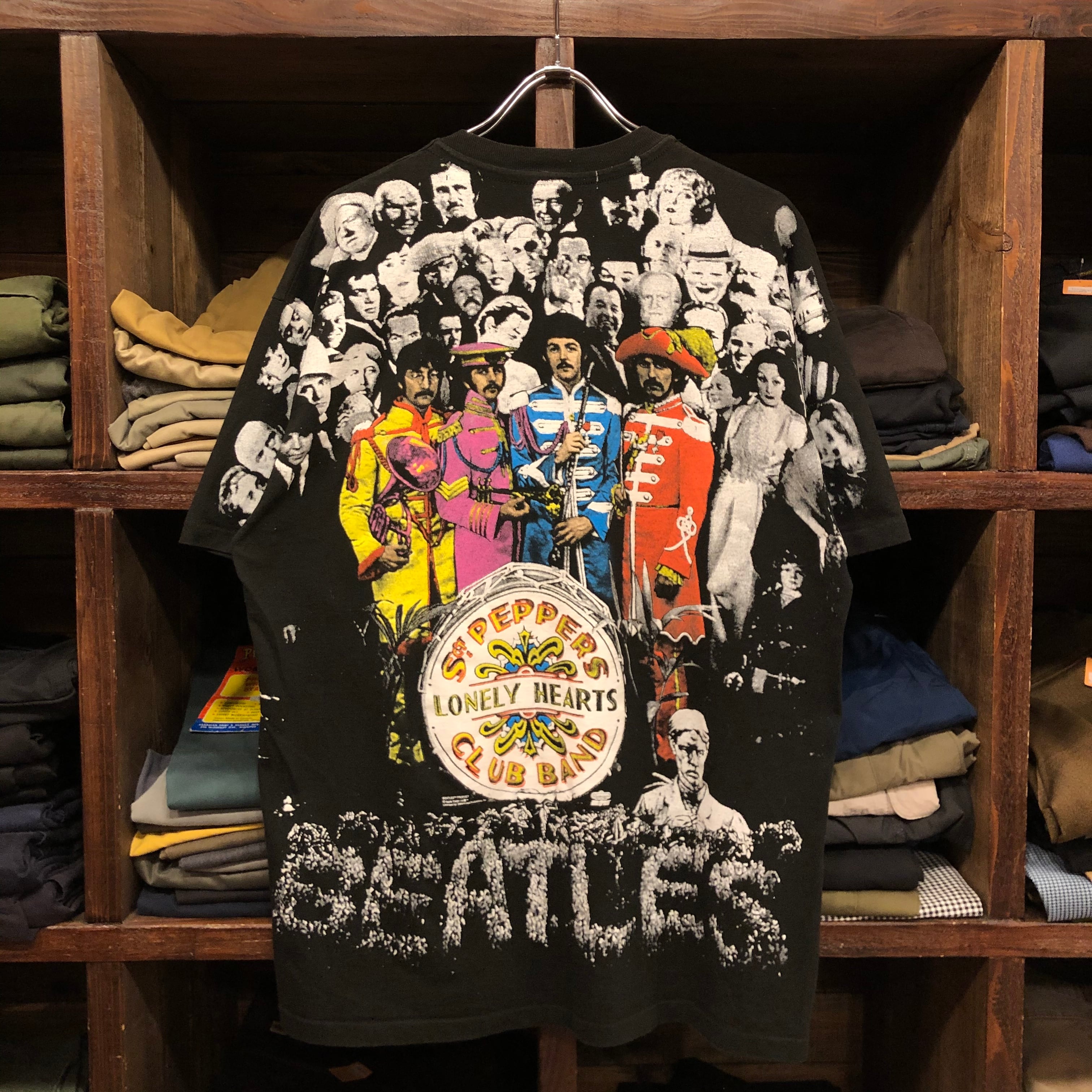 レア 90s USA製 THE BEATLES フルプリント Tシャツ L