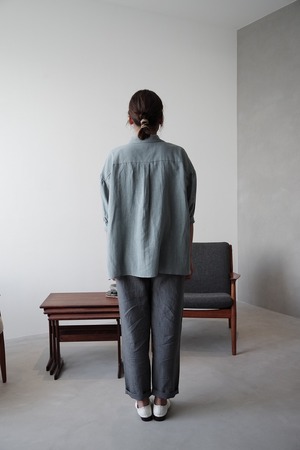 Hemp Gauze Open Collar S/S Shirt