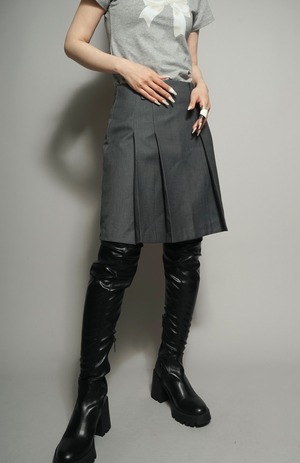 BOX PLEATS SKIRT (GRAY) 2402-24-57