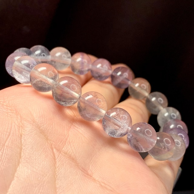 f122.希少レア♪カラーレスベース♪ほんわかグラデーションフローライトブレスレット
