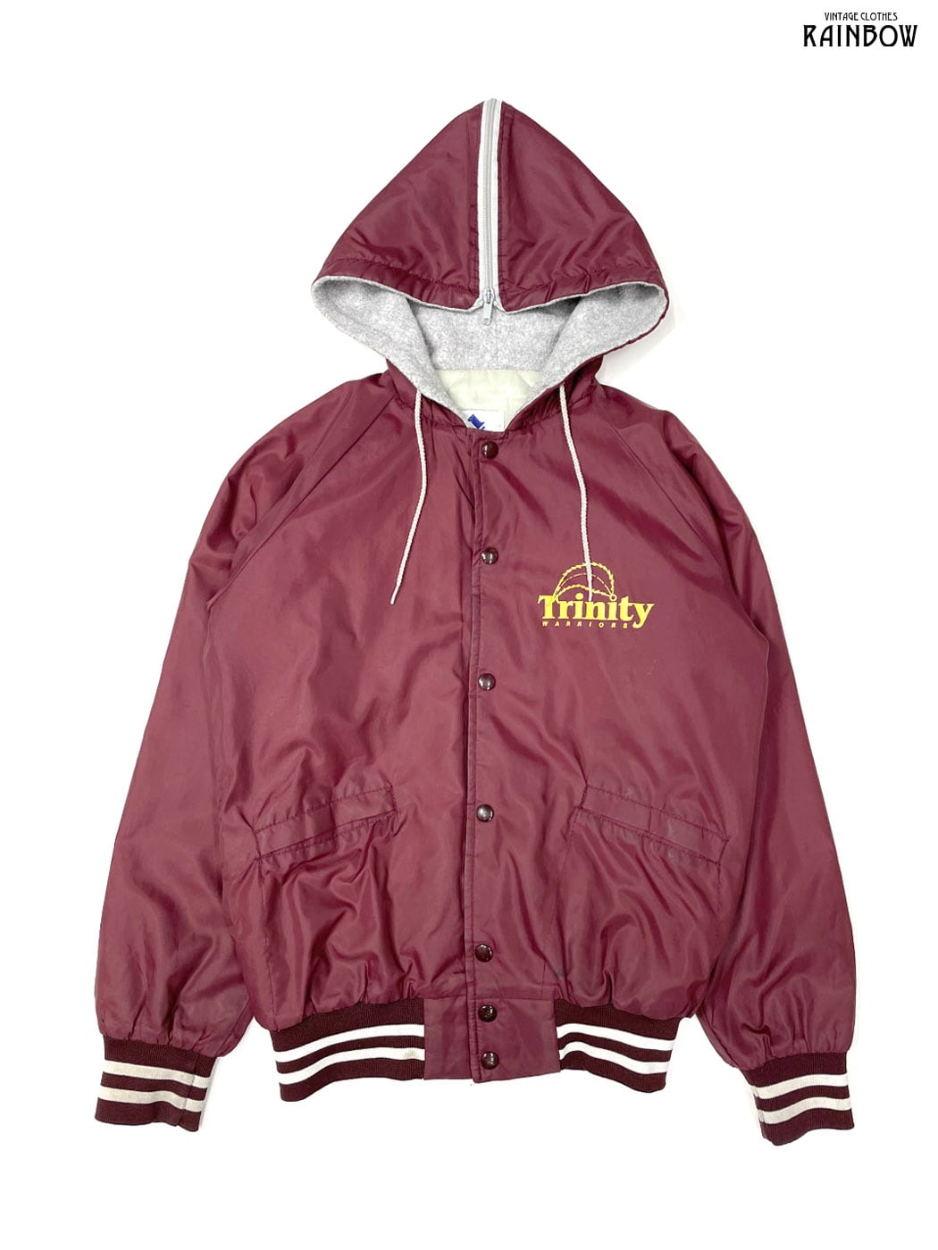 古着 WINDLESS アメリカ製 前開き 無地 ワンポイント ナイロン100