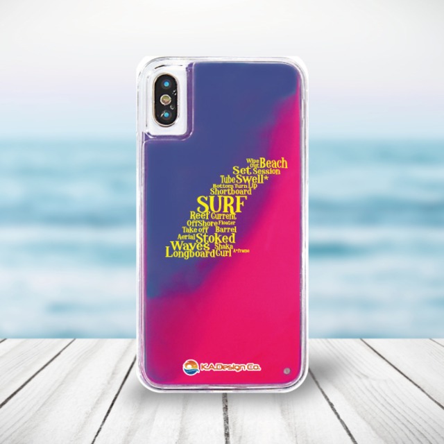 【受注生産】Surf Fin ネオンサンド iPhoneケース（PinkBlue）