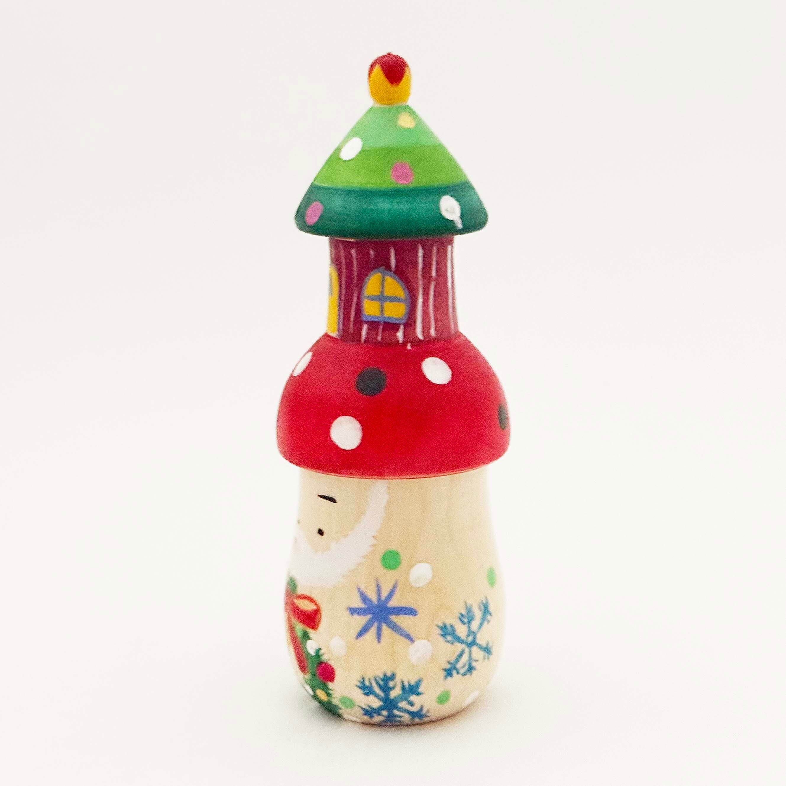 クリスマスこけし（独立系 / 志田菊宏工人）サンタとツリーの家