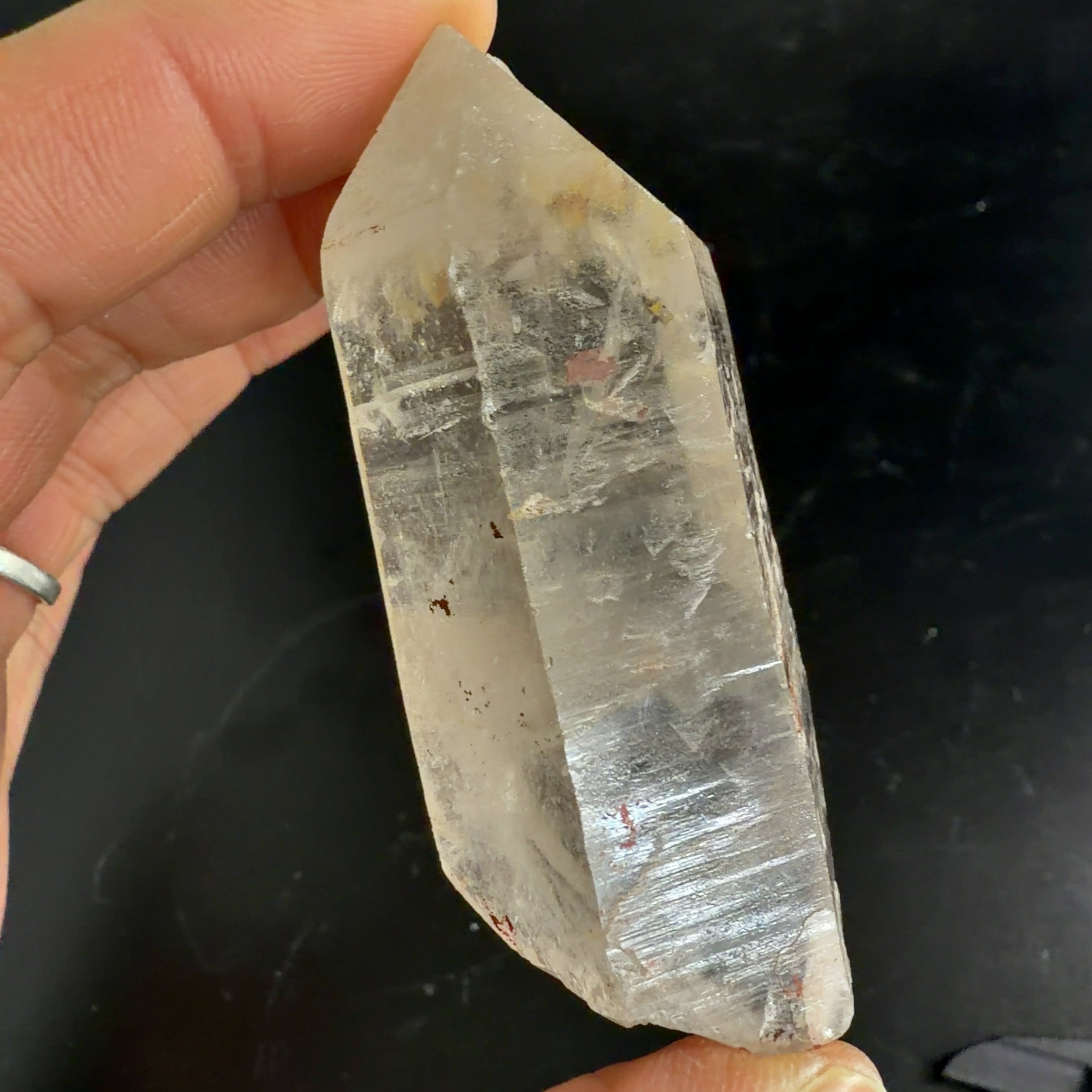 E33051】セルフヒールド 両錐 水晶 クォーツ ヒマラヤ水晶 ヒマラヤ産