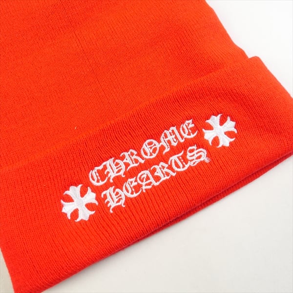 CHROME HEARTS クロムハーツ LOGO BEANIE NEON ORANGE ロゴ ビーニー