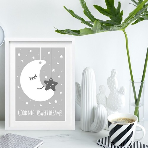 SILHOUETTE Art poster#MOON&STAR (A4)