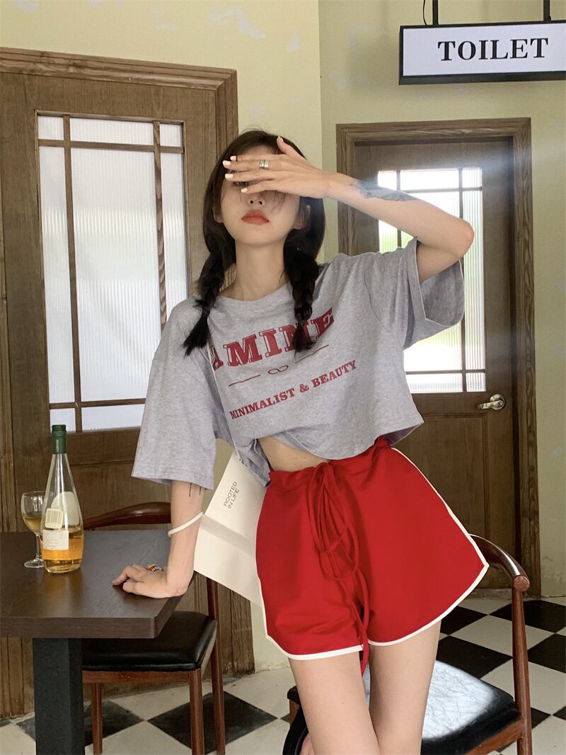 スタイルルーズプリントショートTシャツ 薄手サマートップス 夏物 モンロー59028803026