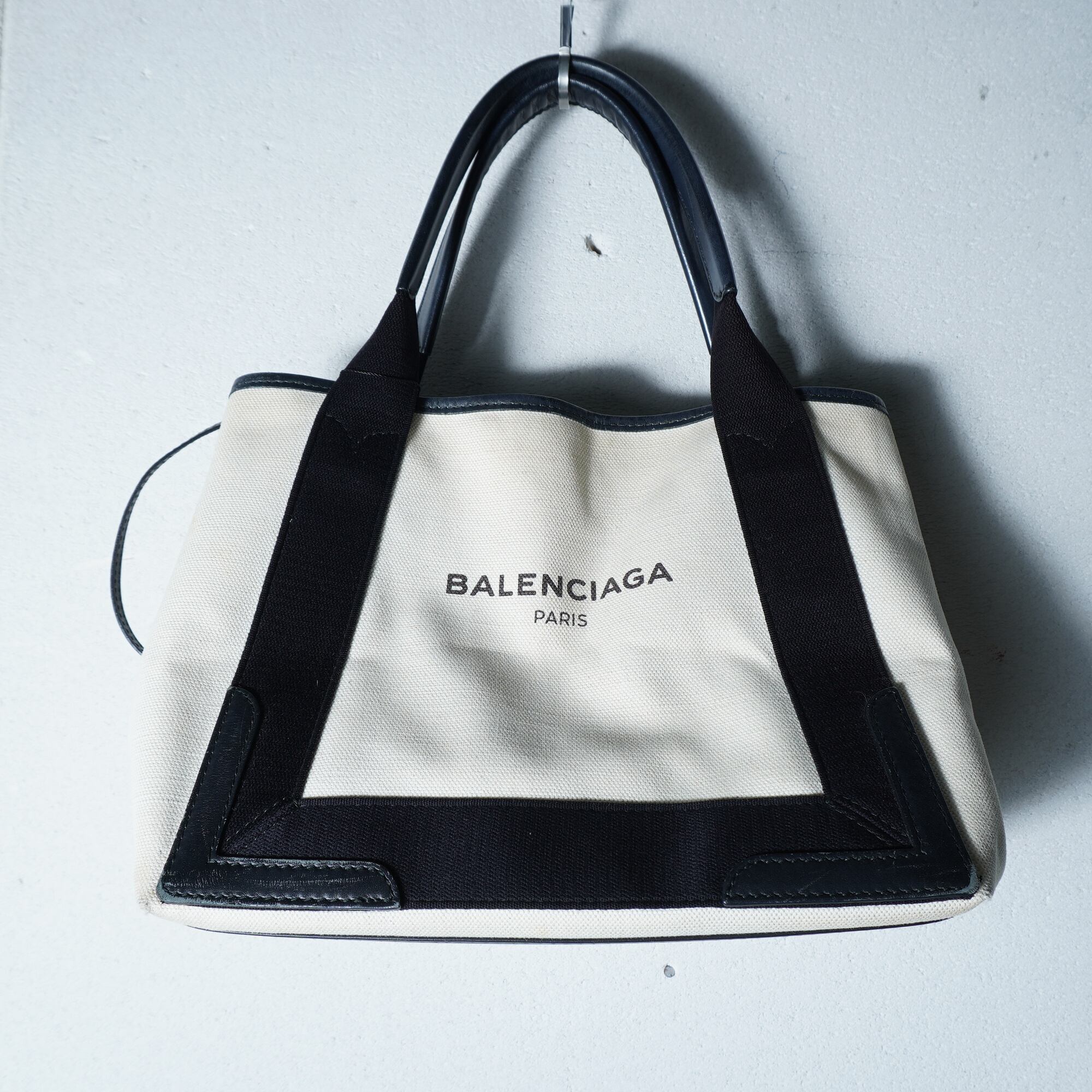 BALENCIAGA】バレンシアガ ロゴ入 カバスSキャンバス・レザートート