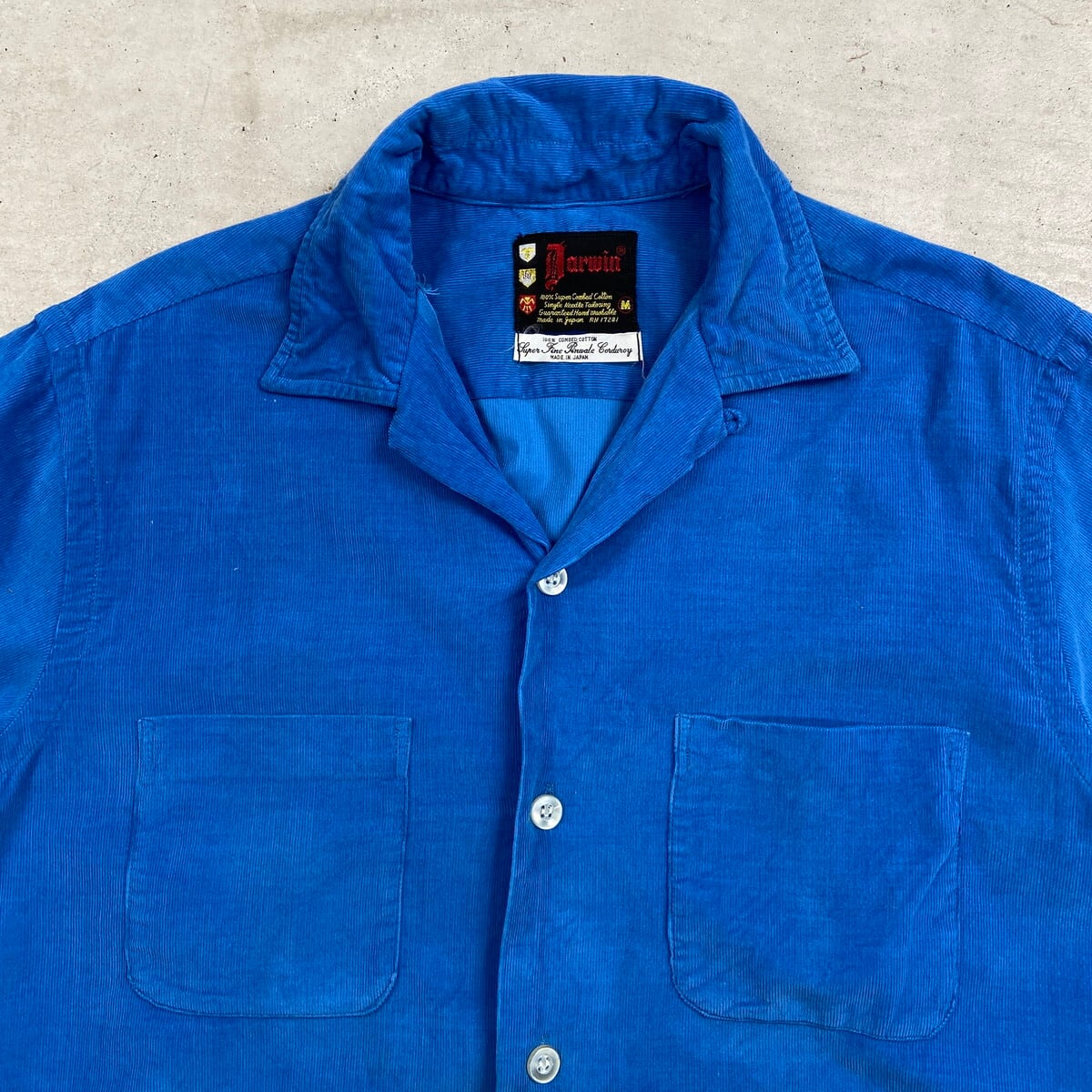 70年代 日本製 Darwin オープンカラー コーデュロイシャツ メンズM
