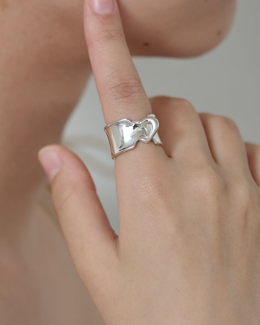 ribbon LOVERING.幅広 SILVER925 #00614-sv りぼんラブリング幅広