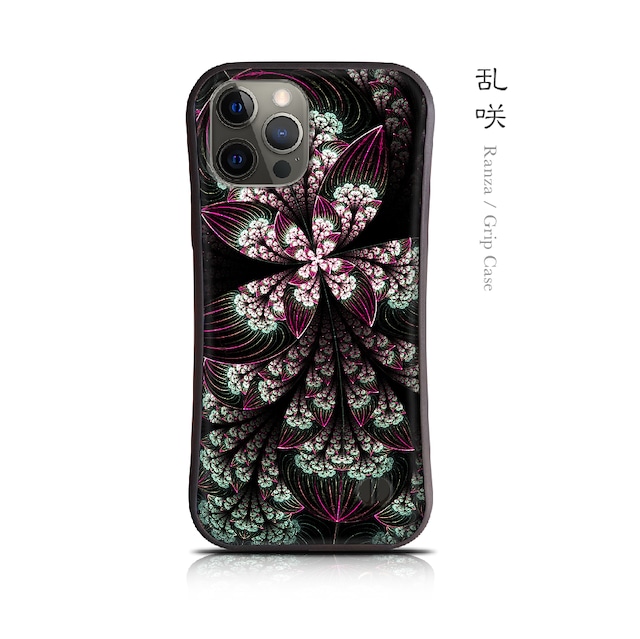 乱咲 - 和風 耐衝撃グリップ iPhoneケース