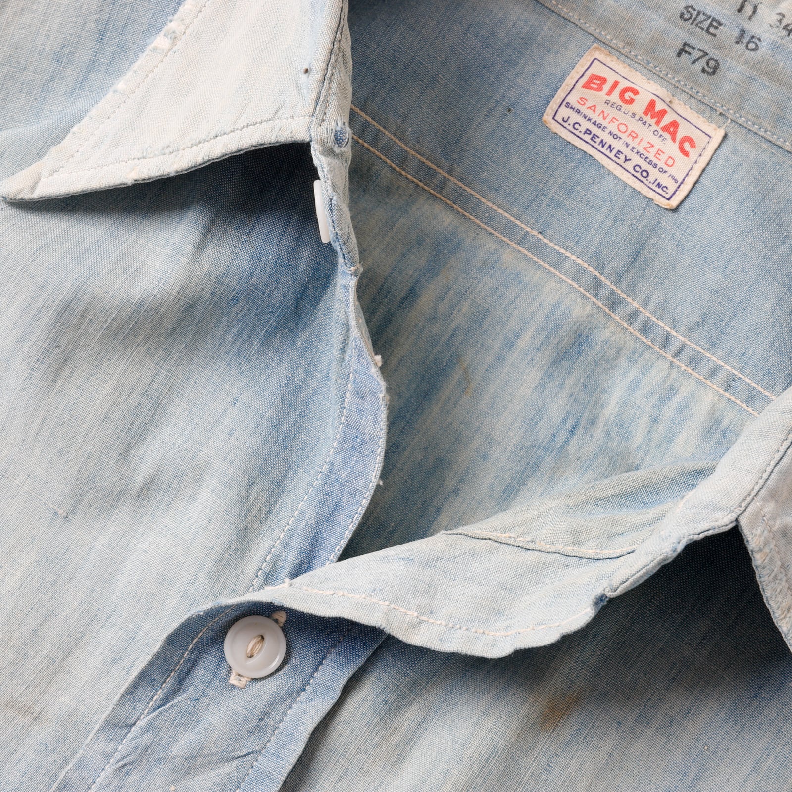 希少】50s BIG MAC special vintage chambray shirt big size made in