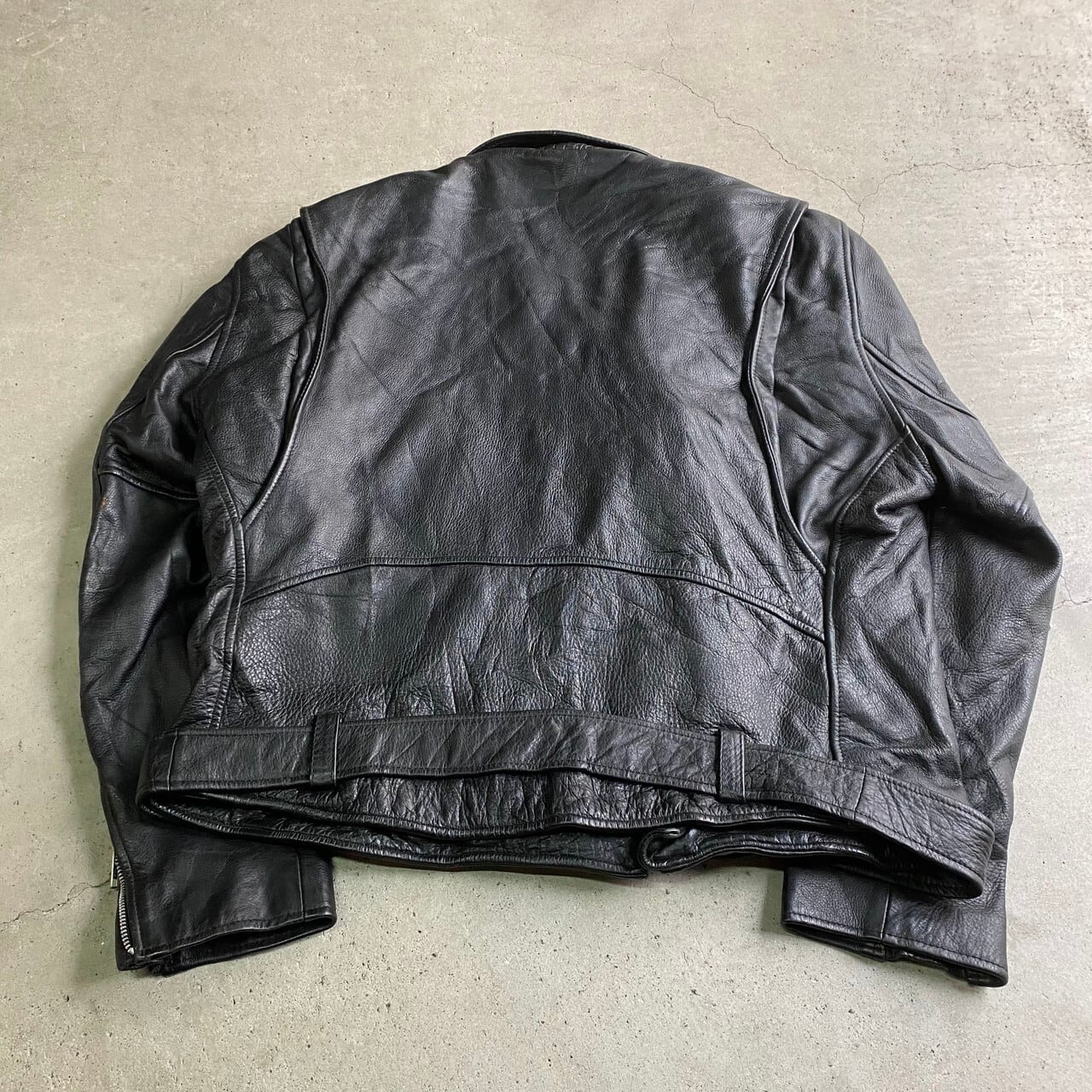 ビッグサイズ THE LEATHER WAREHOUSE アメリカン ダブルライダースジャケット レザージャケット メンズXL-2XL相当 古着  ブラック 黒色 アメジャン 革ジャン 大きいサイズ 【ブルゾン・ジャケット】 | cave 古着屋【公式】古着通販サイト