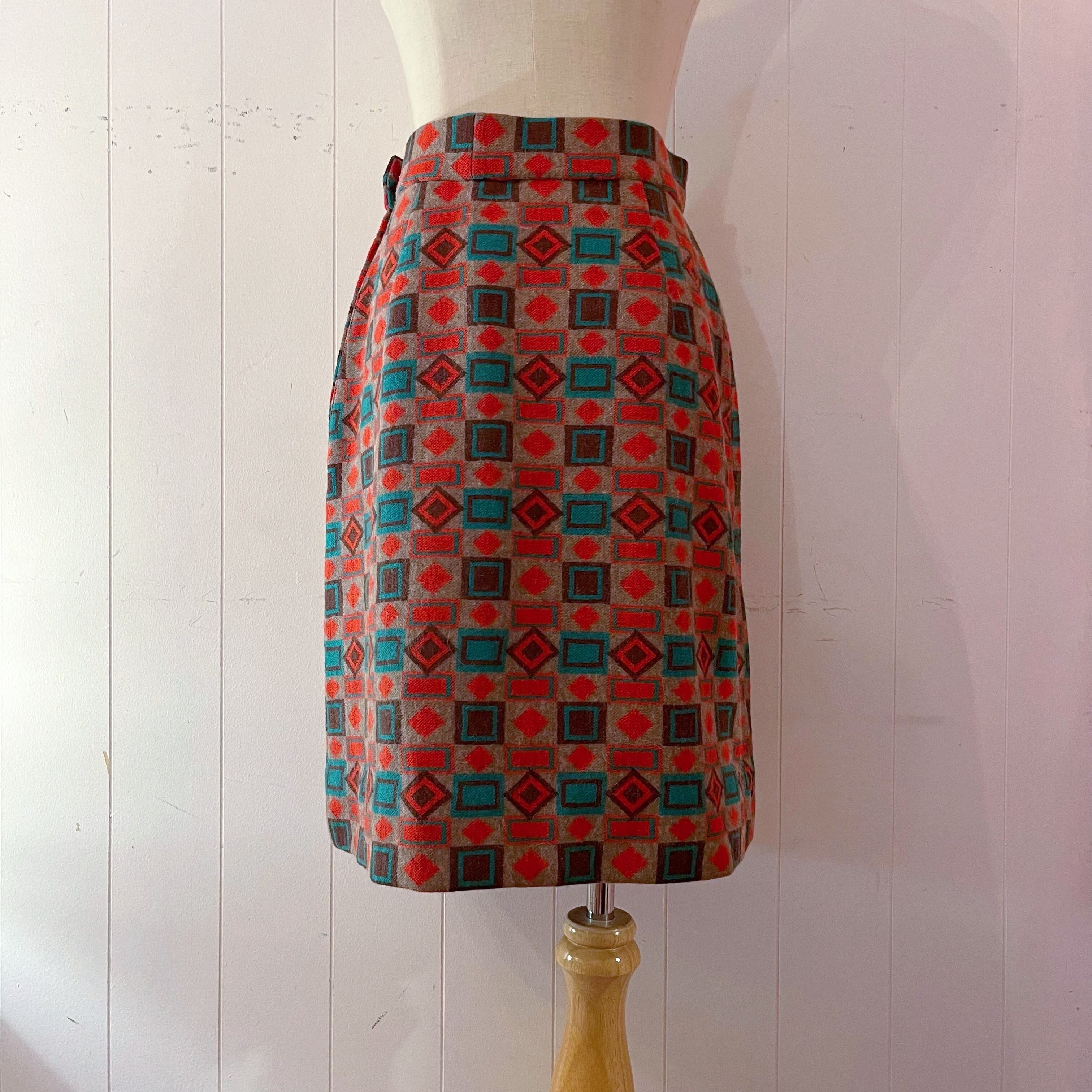 geometric pattern jacquard skirt