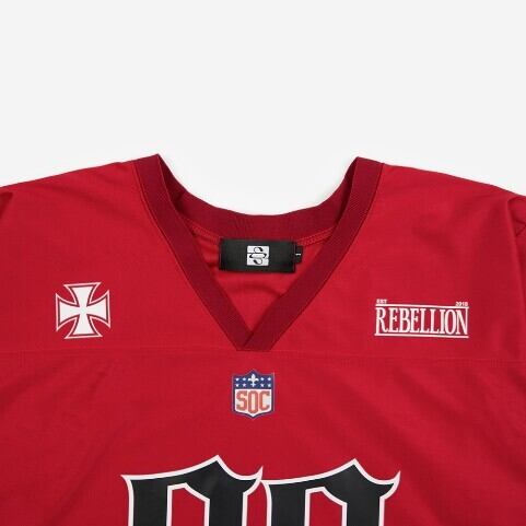 【SUNDAYOFFCLUB】Oversized Football Jersey - Red ☆ENHYPEN ヒスン 着用!!【SUNDAYOFFCLUB】Oversized Football