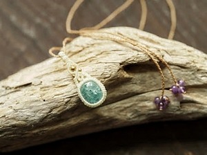 Aquamarine Macrame Necklace