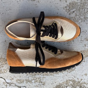 EMAクラフトスニーカー 本革　ゴールド×キャメル　大人カジュアル　限定カラー