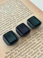 18mm Japanese ヴィンテージ ボタン レクタング  濃紺／青緑 マーブル調 アクセサリーパーツ 装飾材 カルトナージュ