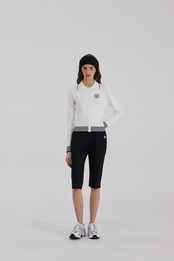 GOXO ゴーエックスオー クラシックロゴ ニット カーディガン ホワイト