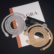 【Ice128】Moissanite Iced Out Prong Chain Bracelet(6mm)