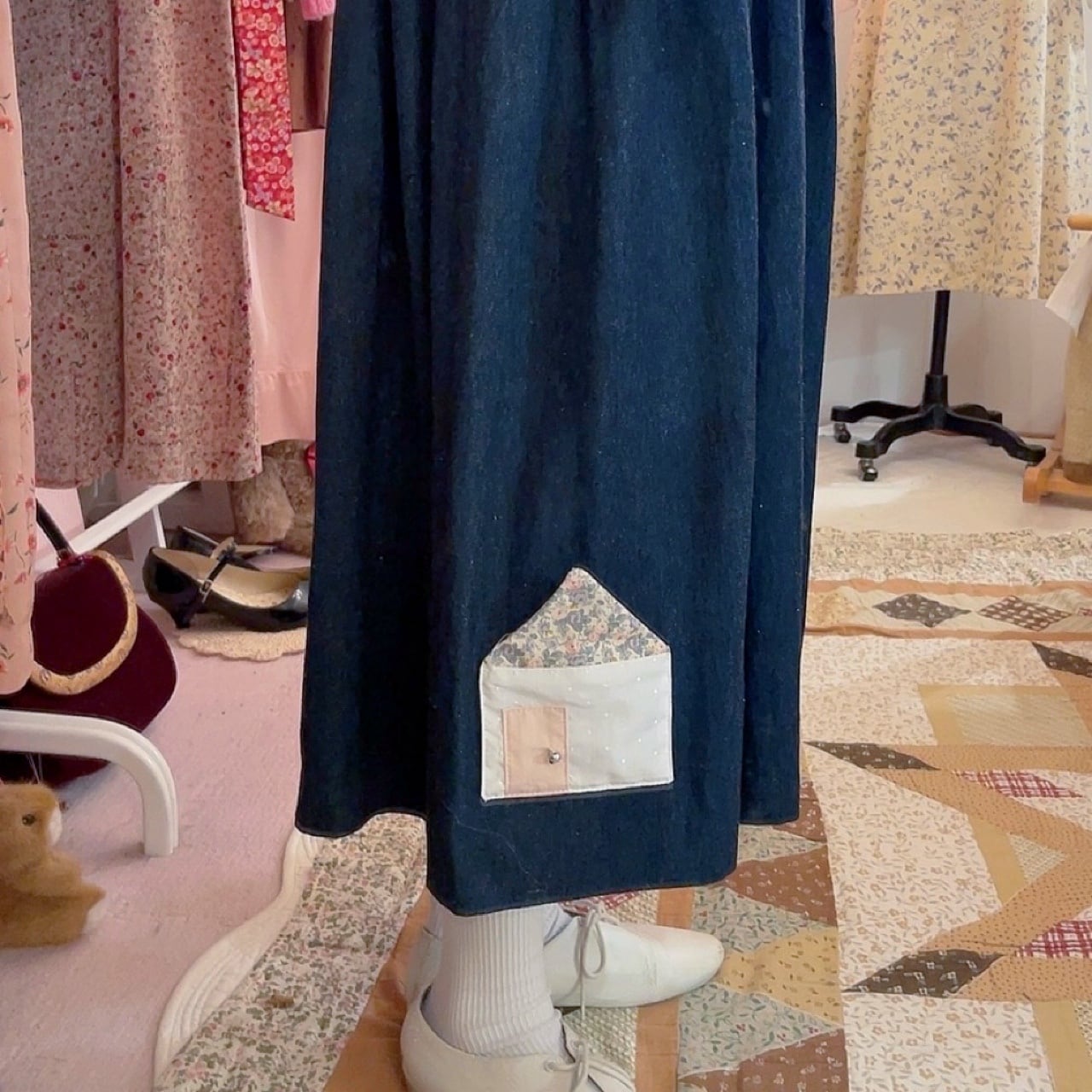 remake ✂︎ fairy's outing denim jumper skirt