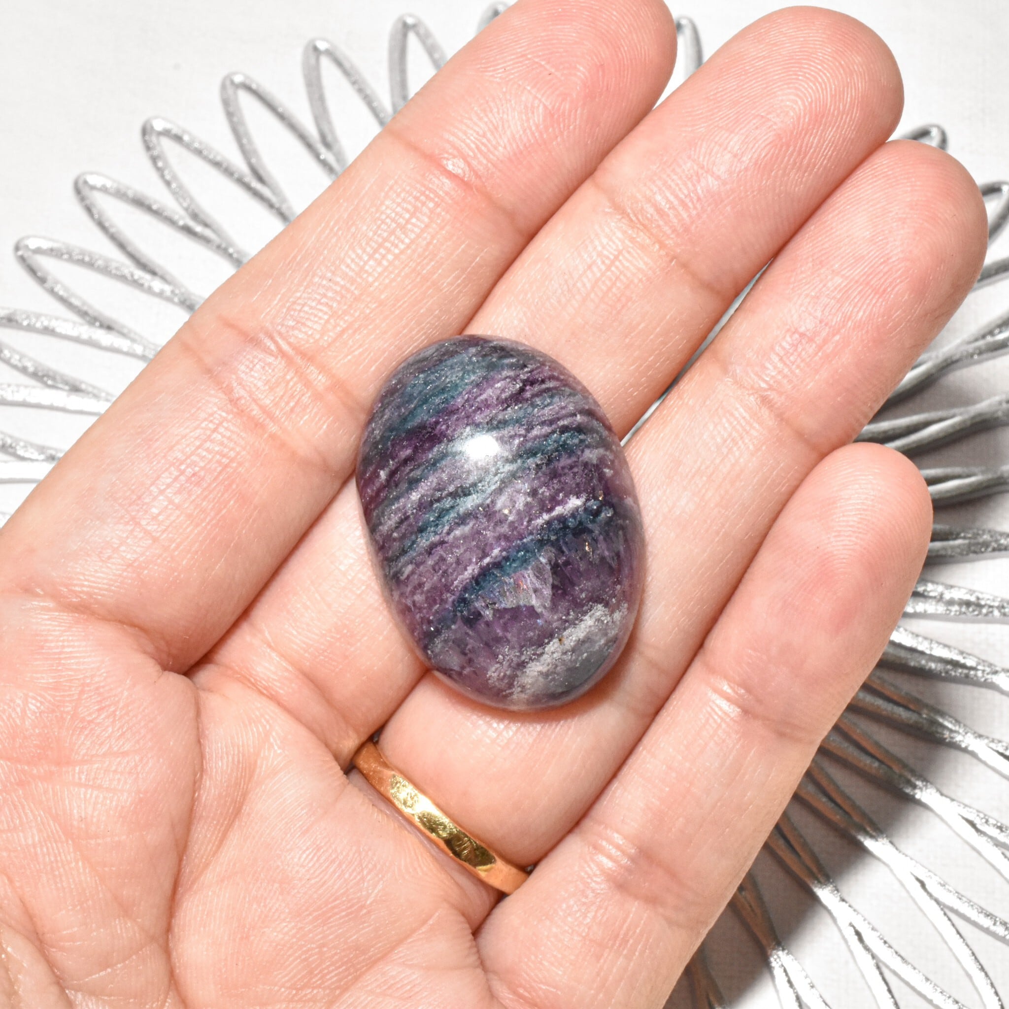 えびあ作品》レインボーシルクフローライト ルース 中国産 A | EBIA