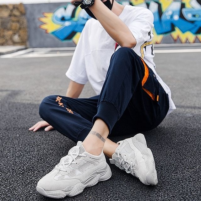 予約販売 ダッドスニーカー メンズ アグリースニーカー 厚底 靴 シンプル グレー ベージュ お洒落 カジュアル ストリート 24 5cm 25cm 25 5cm 26cm 26 5cm 27cm Favoriteselect