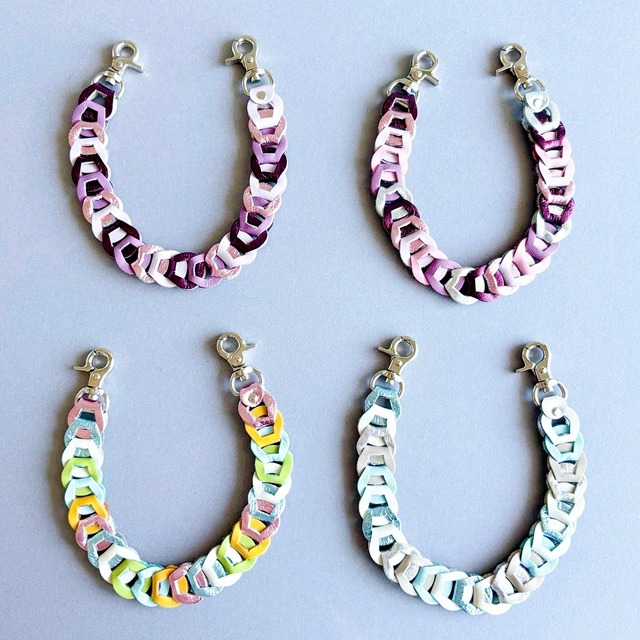 【各1点物カラー】Leather chainスマホハンドストラップ