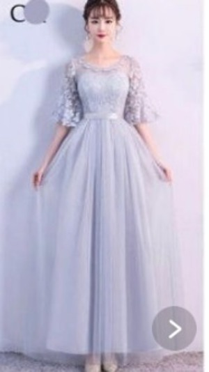 ★送料無料★9号(M)★チュールロング丈パ－ティ－ドレス(OPN2455)