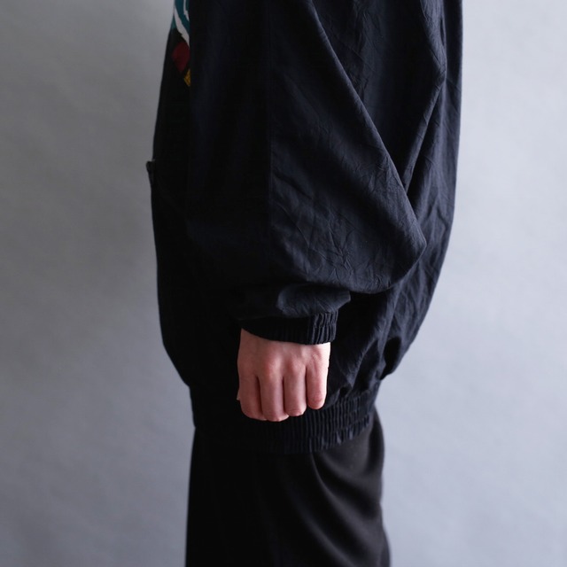 art graphic switching design full-zip truck jacket